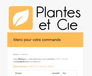 Merci pour votre commande