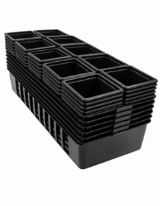 Pack 50 godets de 8 cm + 5 clayettes